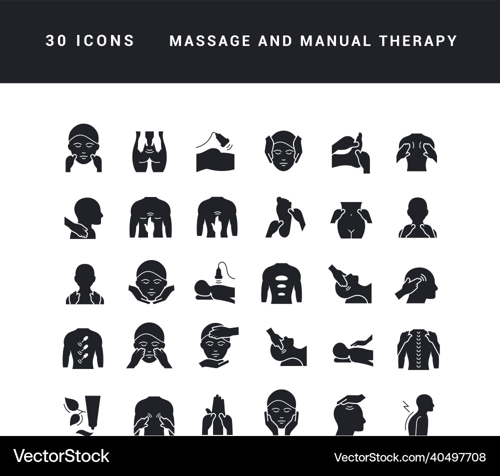 Set of simple icons massage and manual therapy Set of simple icons massage and manual therapy vector image