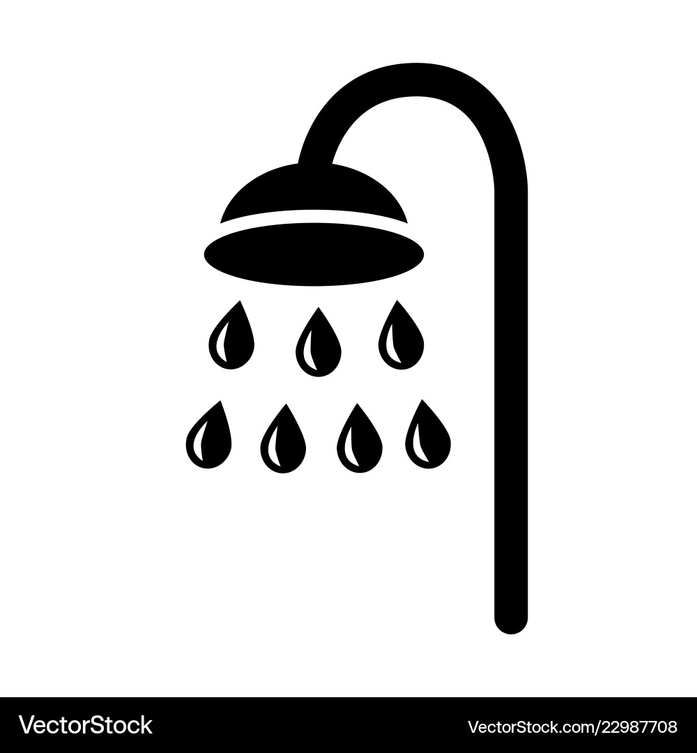 Shower icon simple black flat clip art with water – Royalty-Free Vector |  VectorStock, image size:1000x1080