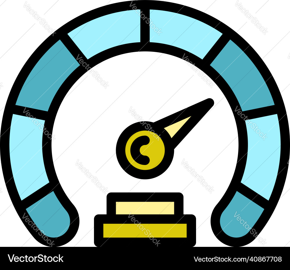 Speed internet indicator icon color outline vector image