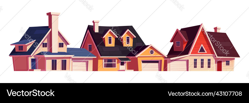 Suburban Houses Front View vector image