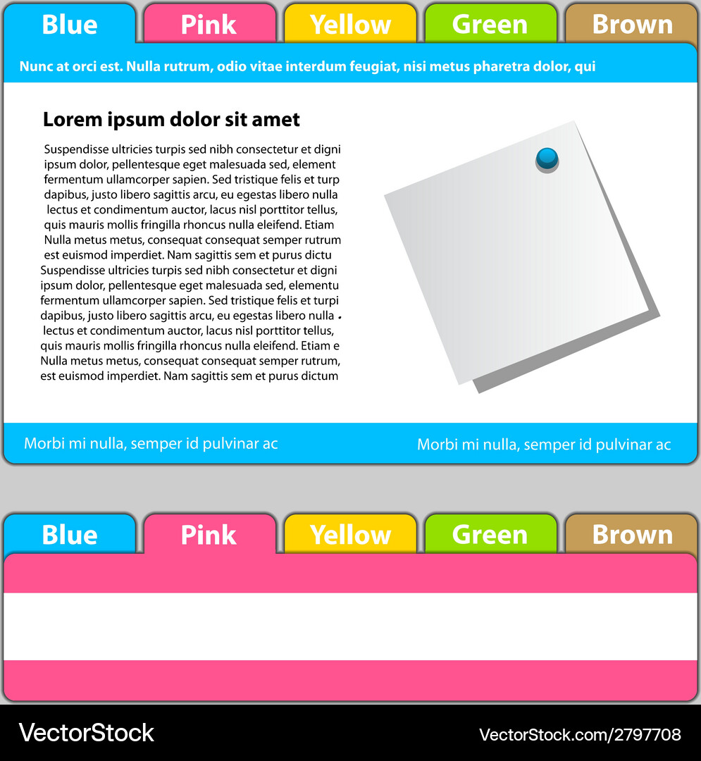 Web template - easy change focus on any tab Vector Image