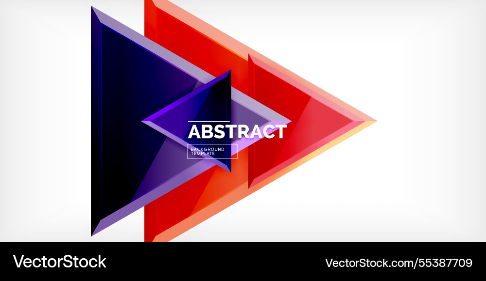 Abstract background - colorful triangles with 3d Vector Image