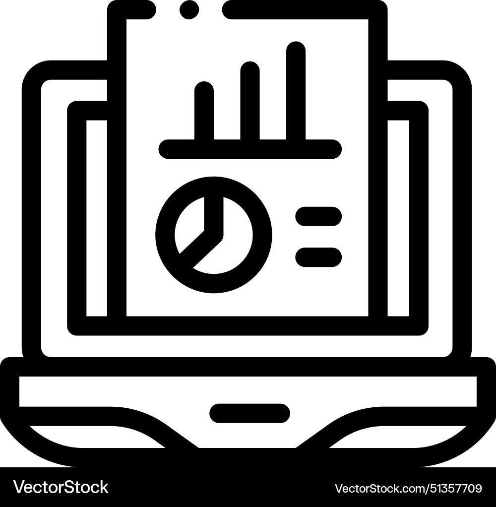Analytics icon thin linear style design isolated Vector Image