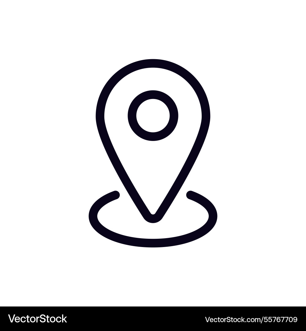 Simple pin location icon with circular base vector image
