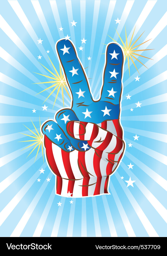 Stars and Stripes Victory Vector Image