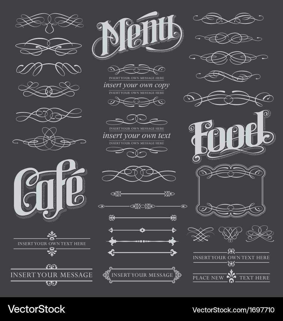 Chalkboard Calligraphic Elements vector image