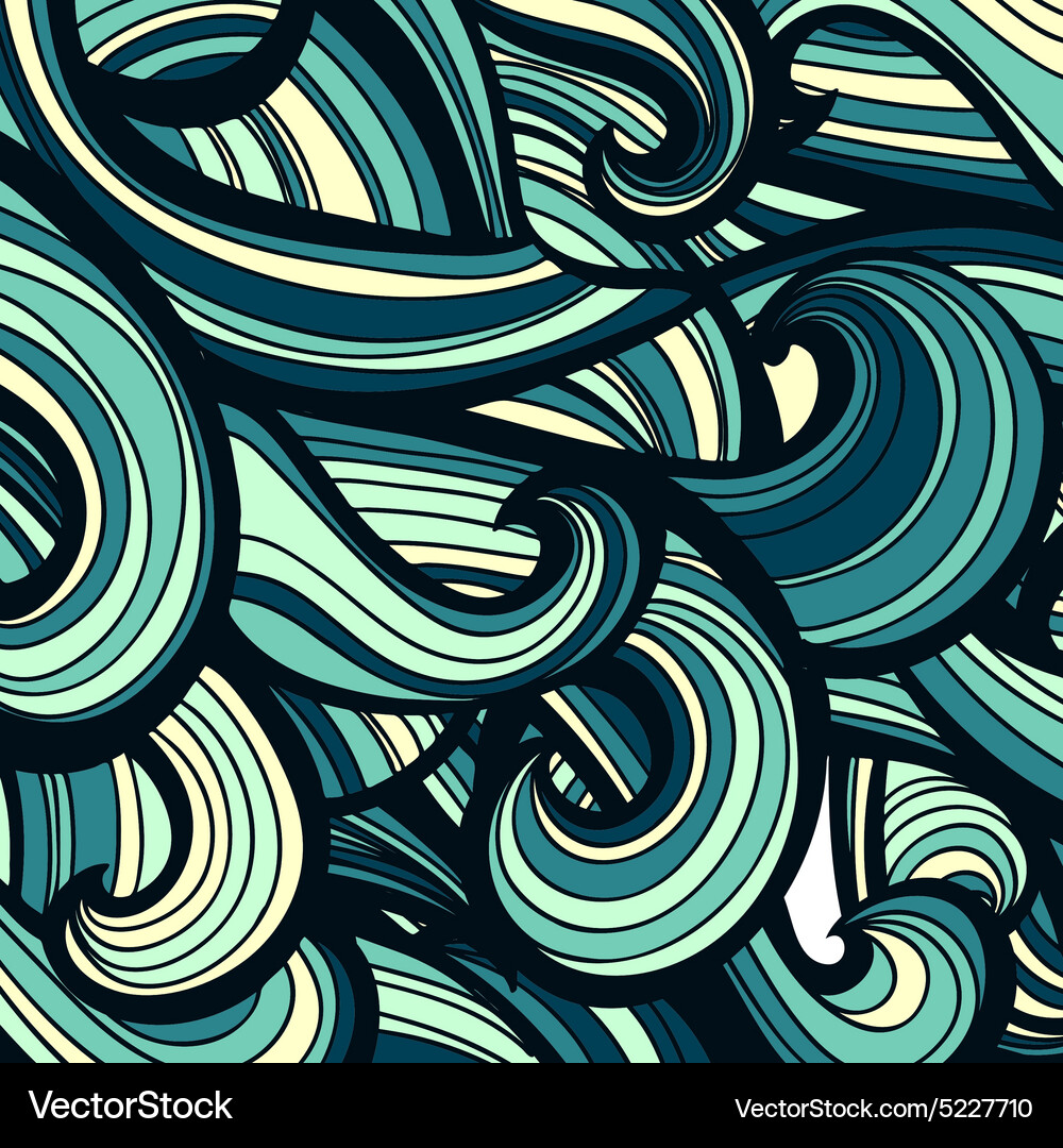 Curl abstract pattern with multicolored waves Vector Image