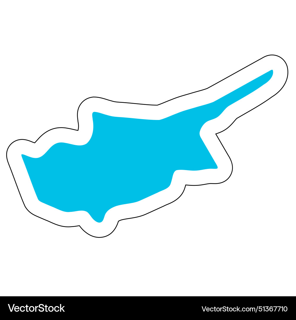 Cyprus Country Map Sticker Royalty Free Vector Image Cyprus Country Map Sticker Royalty Free Vector Image