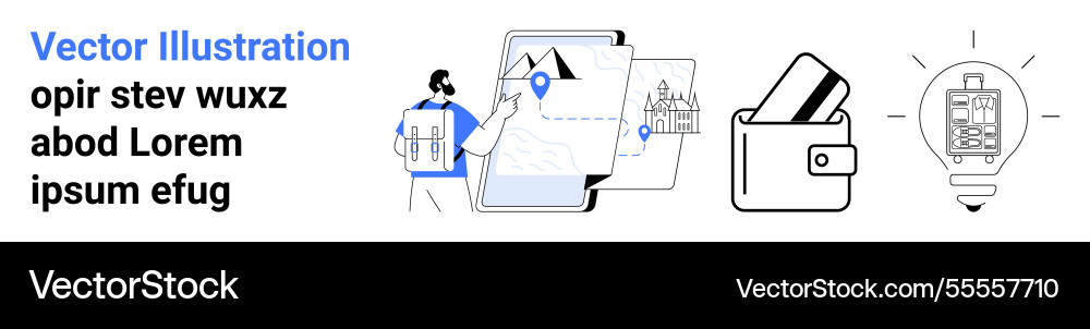 Digital navigation smart wallet use Digital navigation smart wallet use vector image