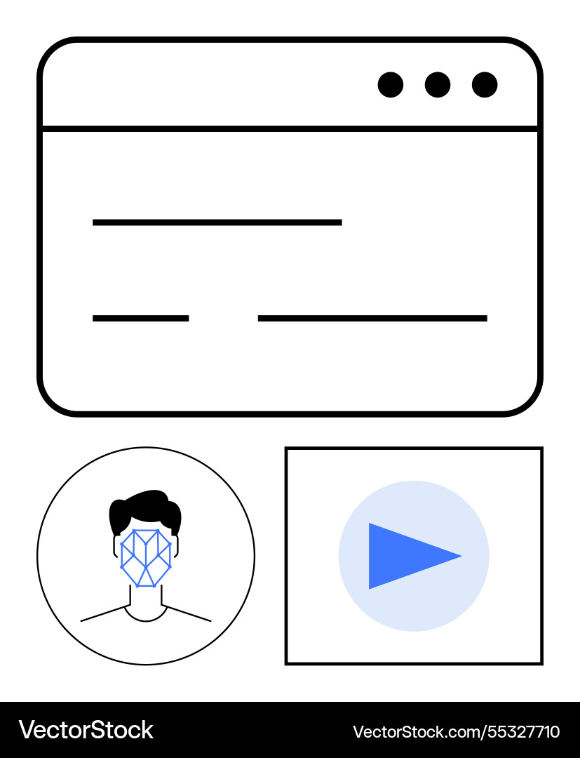 Facial recognition with web interface Facial recognition with web interface vector image