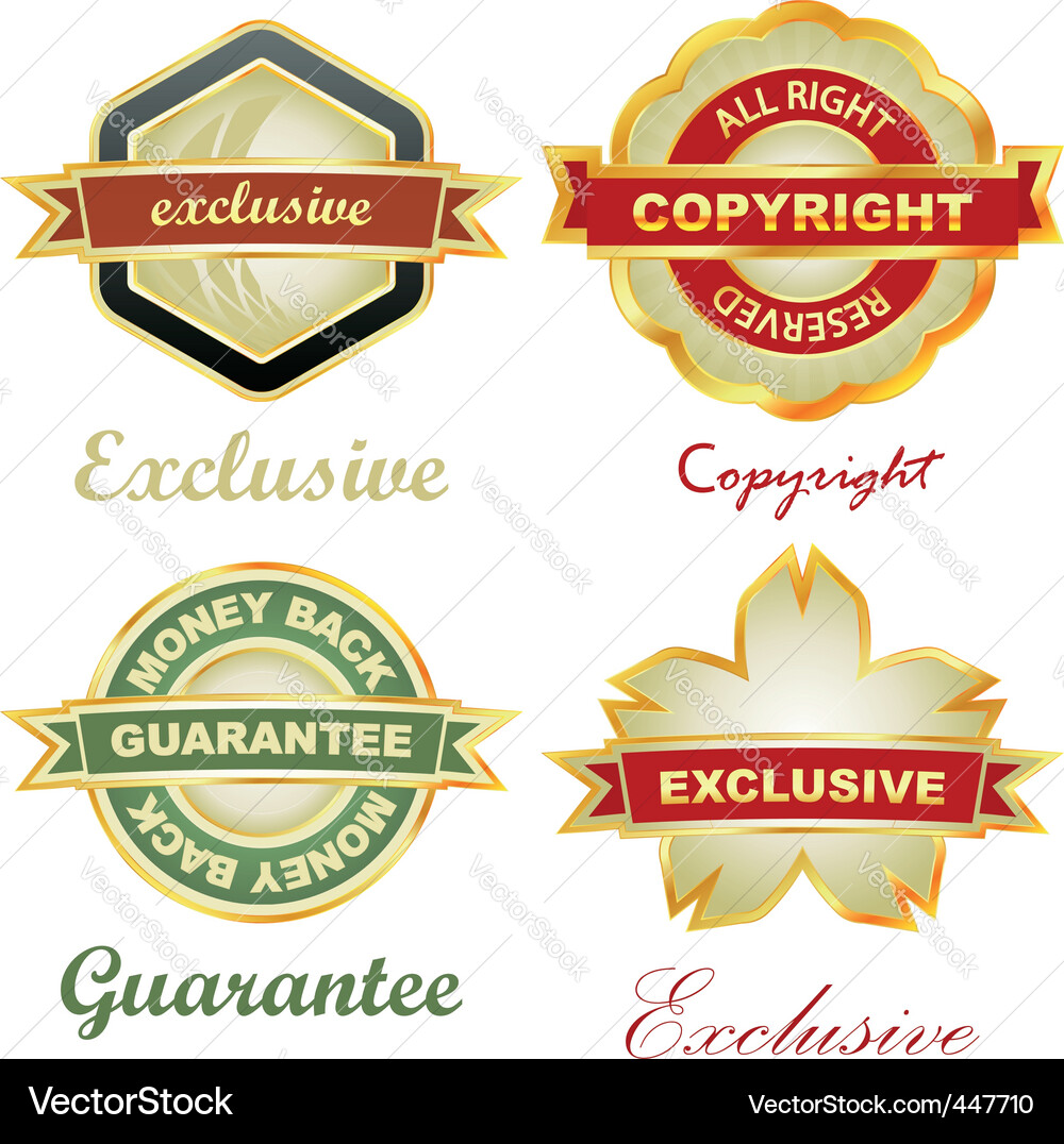 Guarantee Labels Collection Vector Image