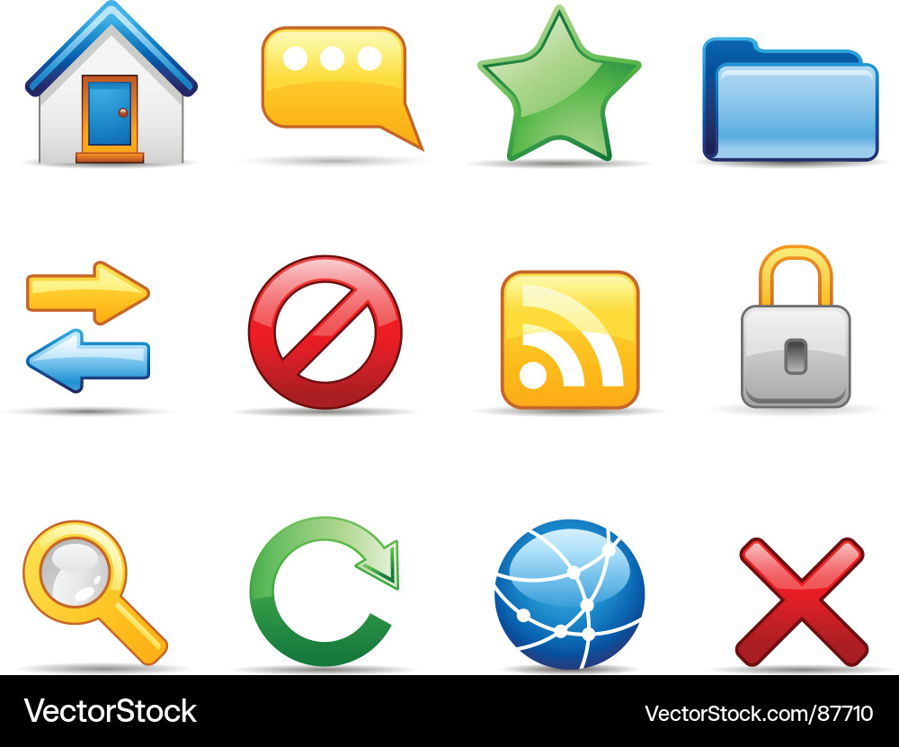 Internet icon set Vector Image