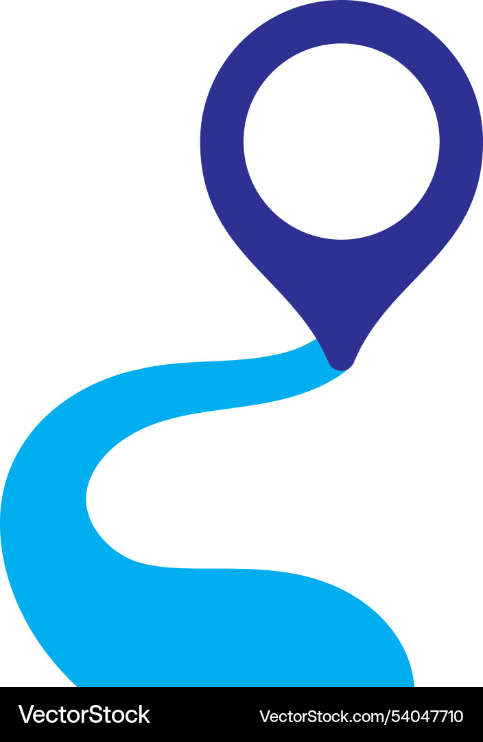 Karten und Navigation Pointer Route Vektorbild