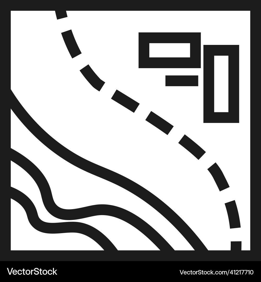 Map with path line travel route icon journey vector image