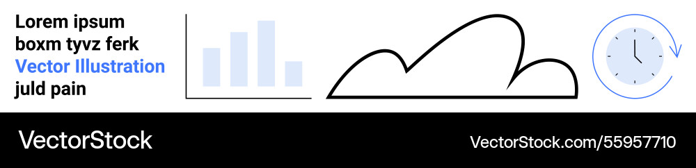 Minimalist composition with text bar chart cloud Minimalist composition with text bar chart cloud vector image