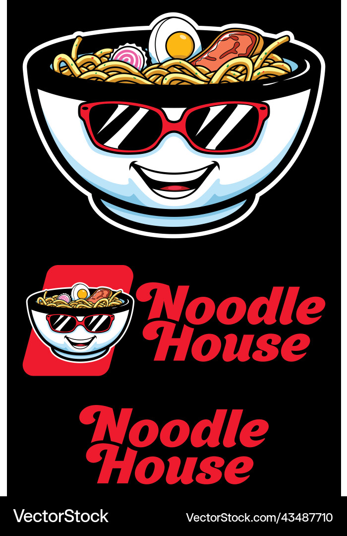 Noodle house mascot vector image