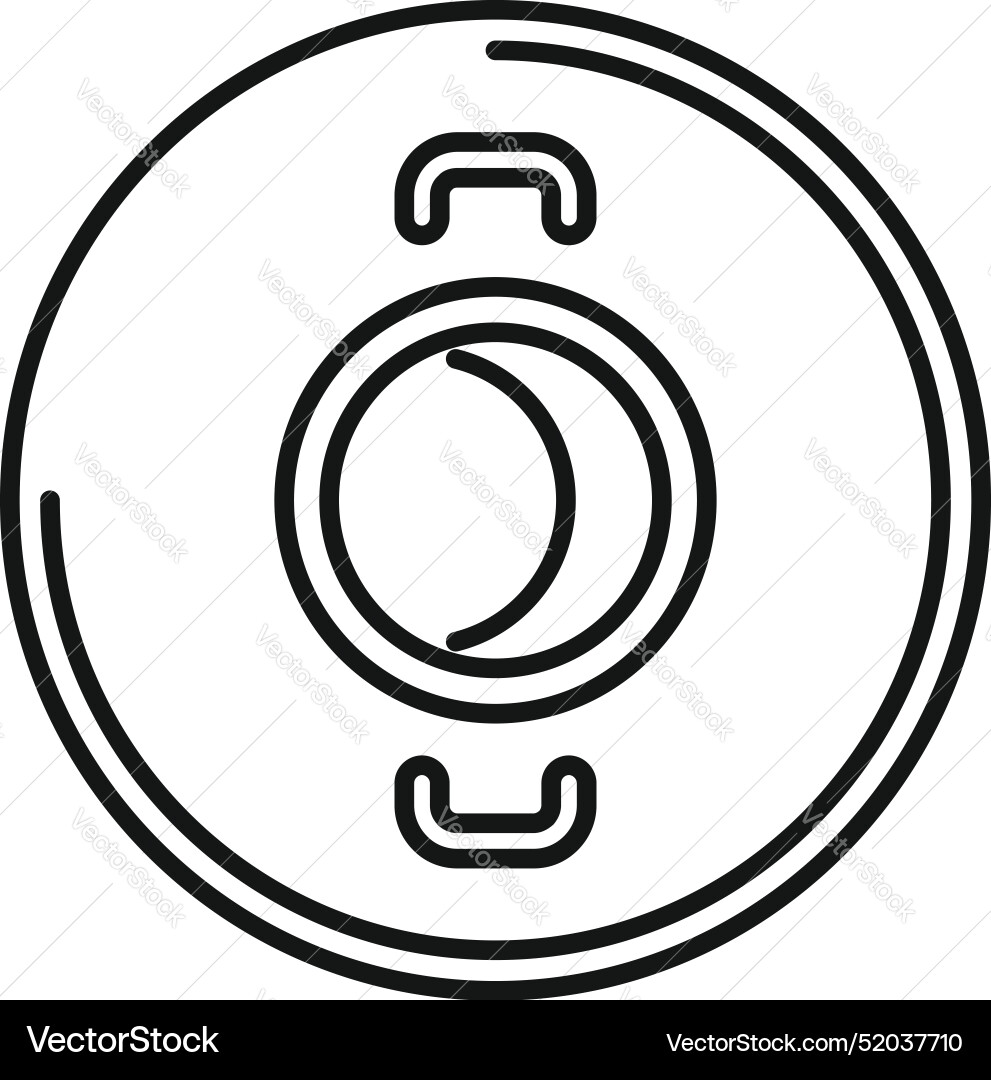 Round button icon showing a crescent moon shape Round button icon showing a crescent moon shape vector image