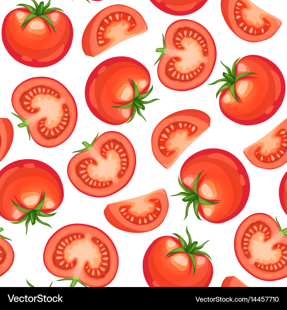 Tomato Slice Pattern Vector Image