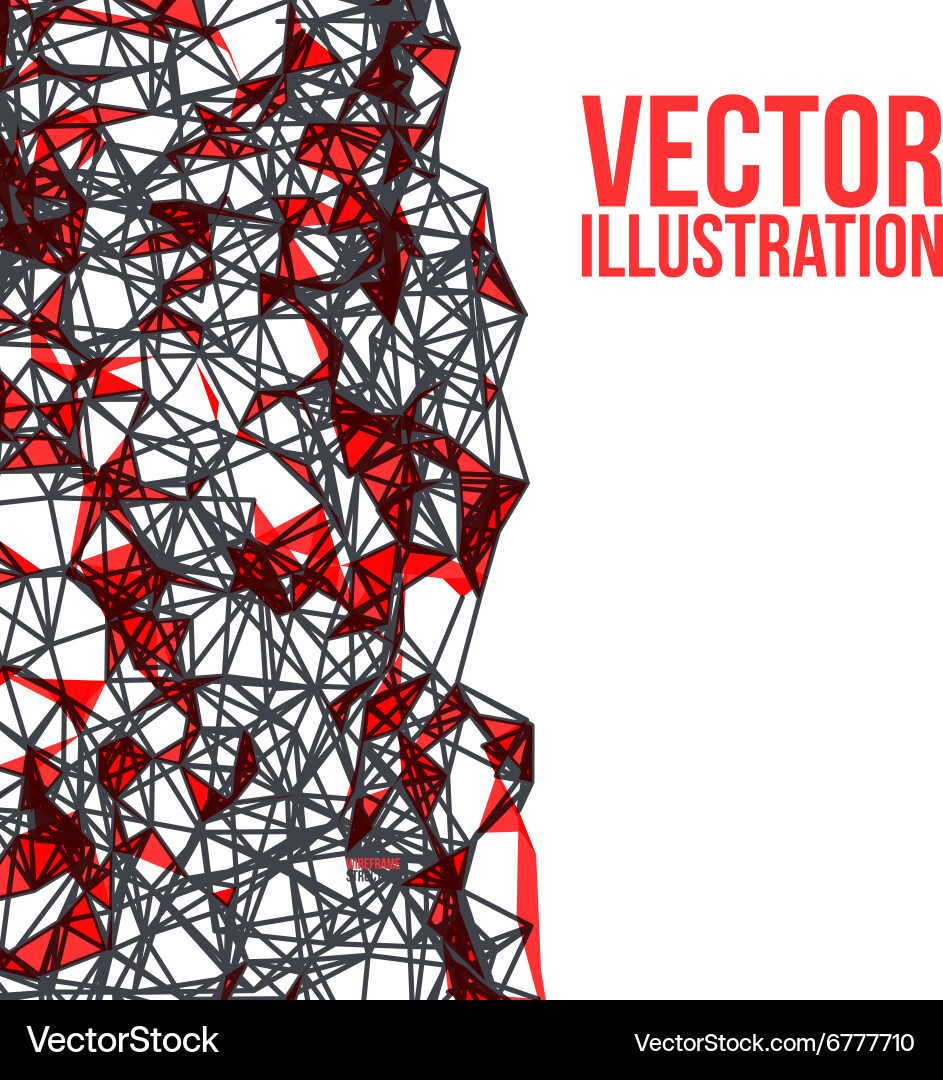 Wireframe polygonal background abstract form Vector Image