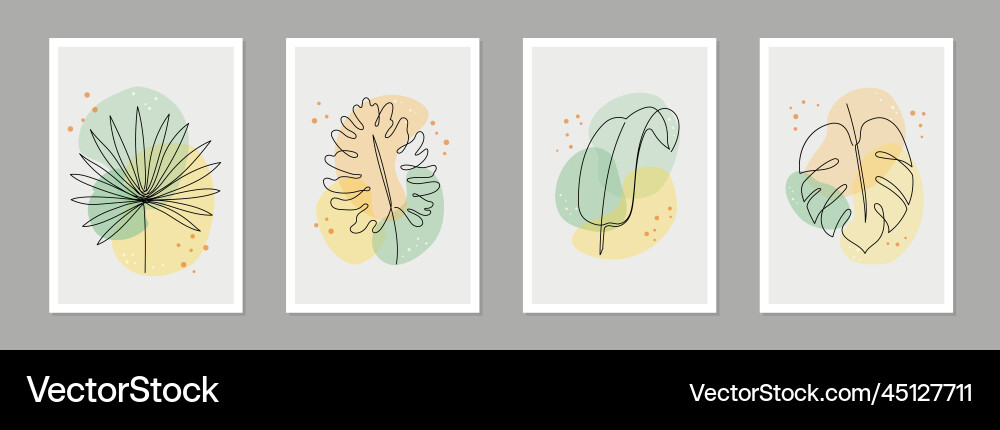 Abstract boho line art leaf design minimal Abstract boho line art leaf design minimal vector image