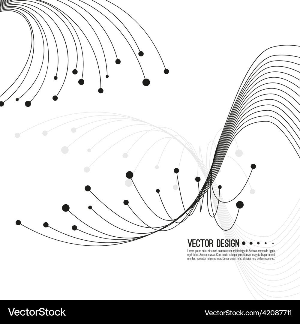 Abstract Techno Background - Node Network Vector Image