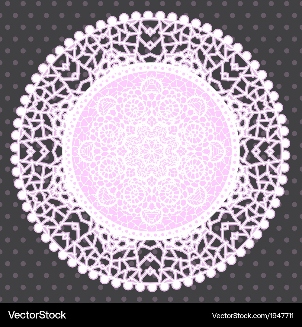 Background with ornamental round lace pattern Vector Image