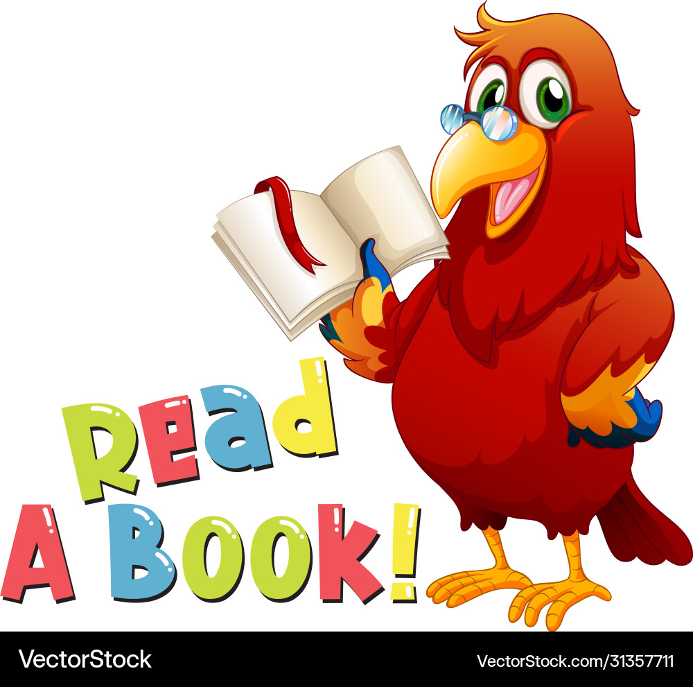 Font design for word read a book with bird Font design for word read a book with bird vector image