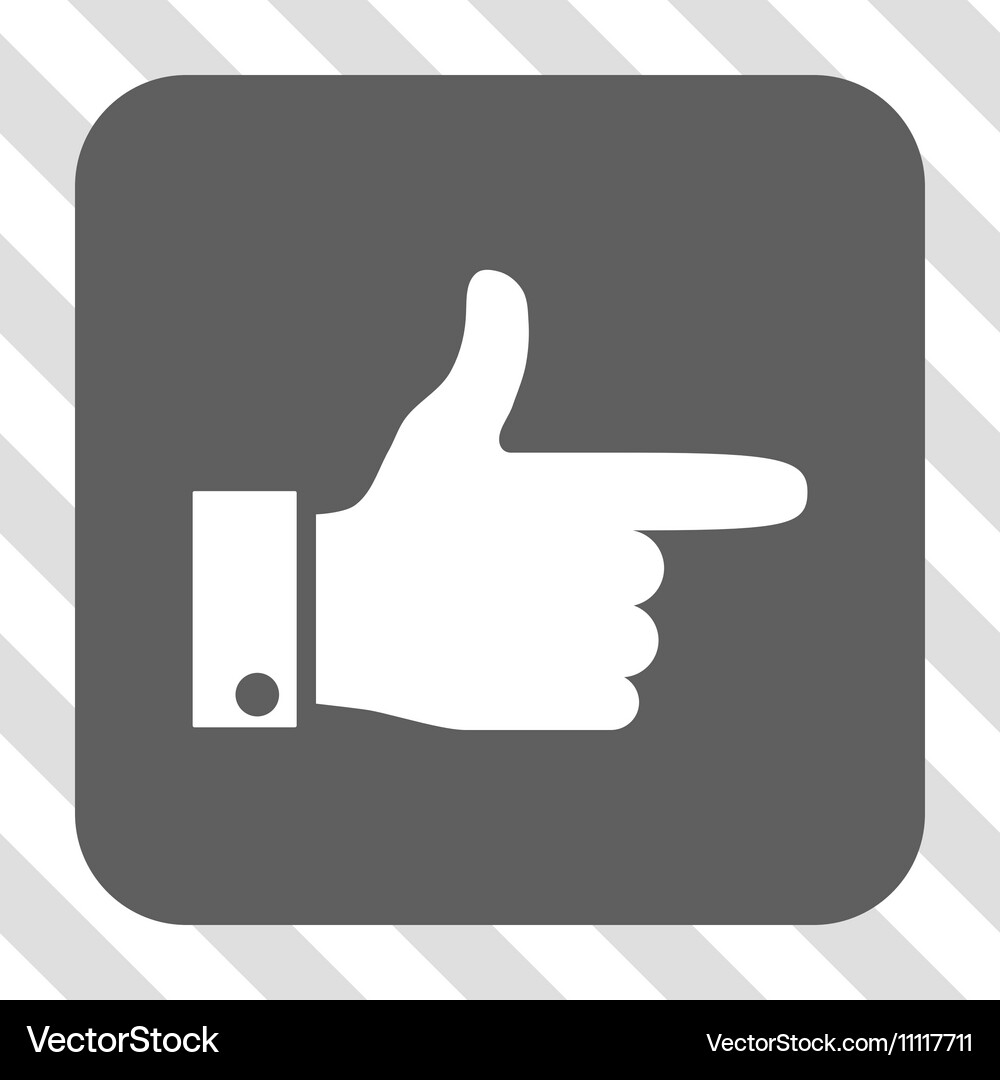 Hand pointer right rounded square button Vector Image