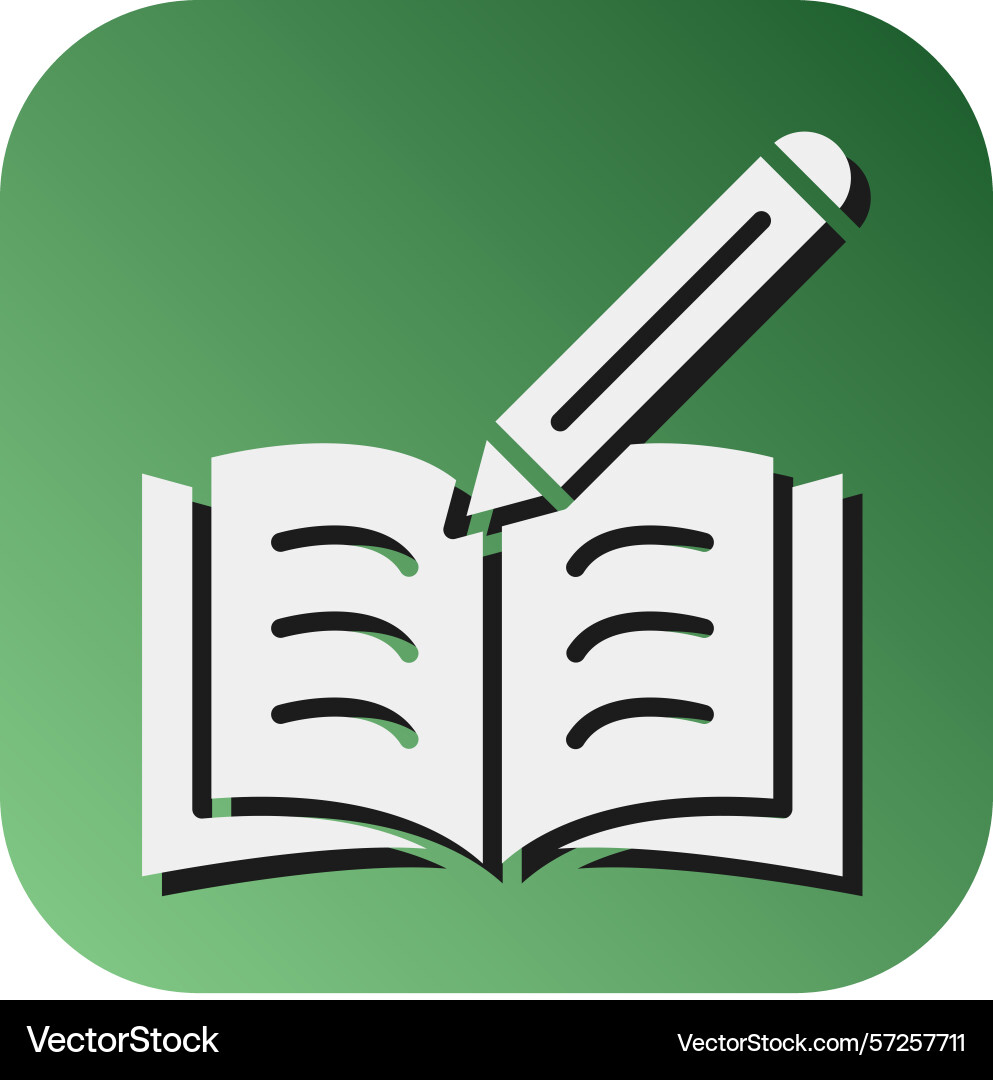 Notebook glyph gradient background icon vector image