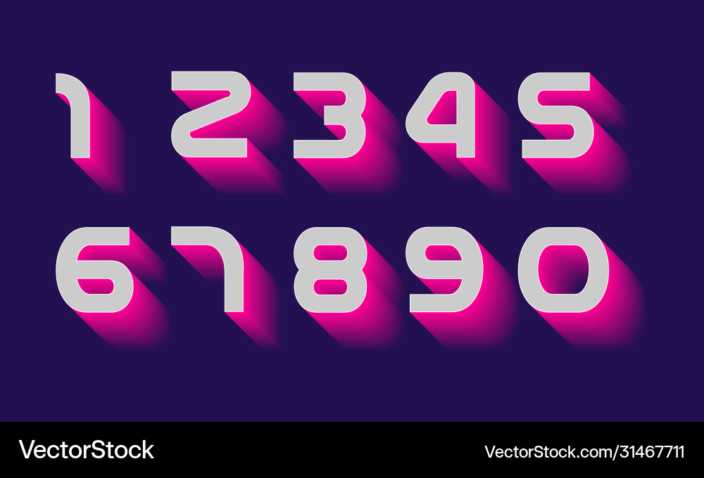 Numbers set Vector Image