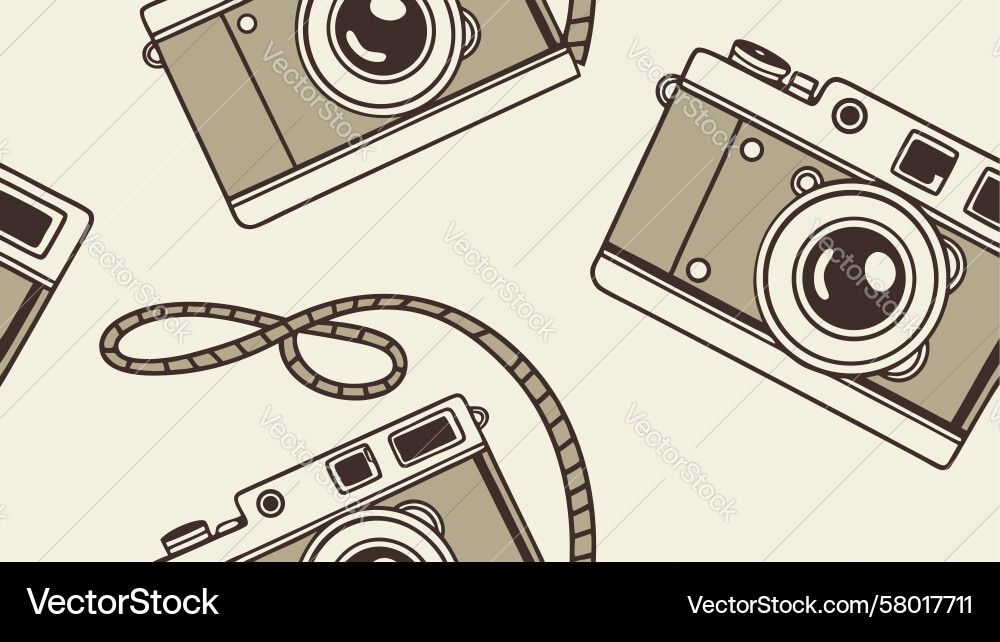 Retro Camera Pattern Vector Image