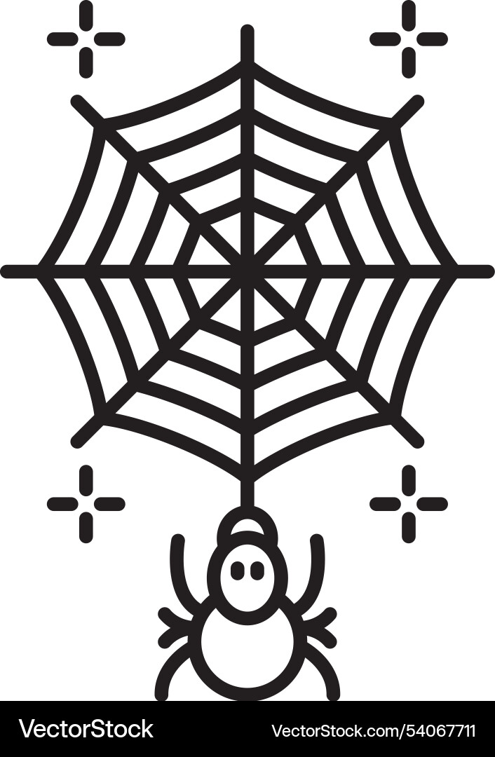 Spiderweb line icon design vector image
