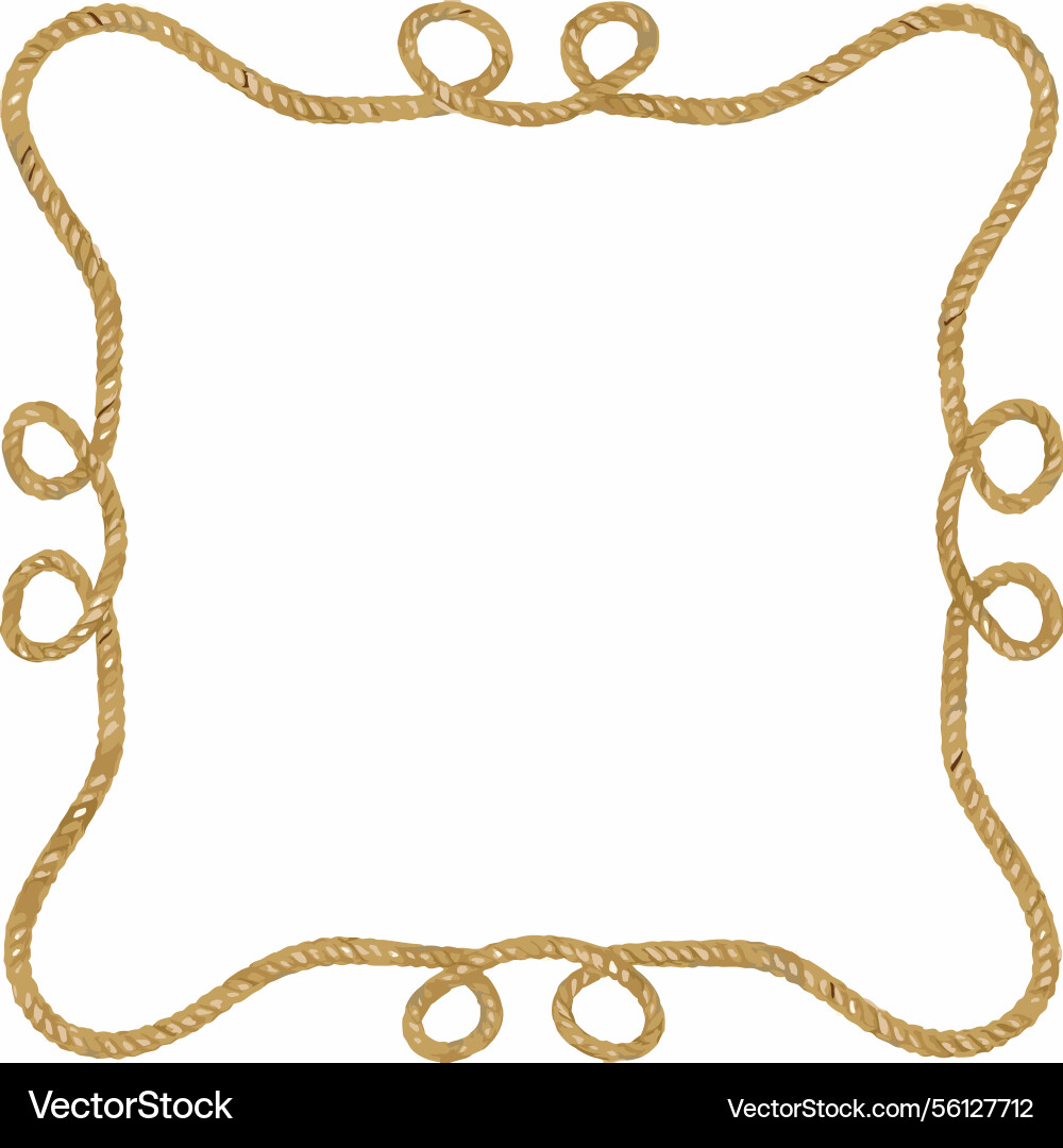 A decorative square frame crafted from twisted A decorative square frame crafted from twisted vector image