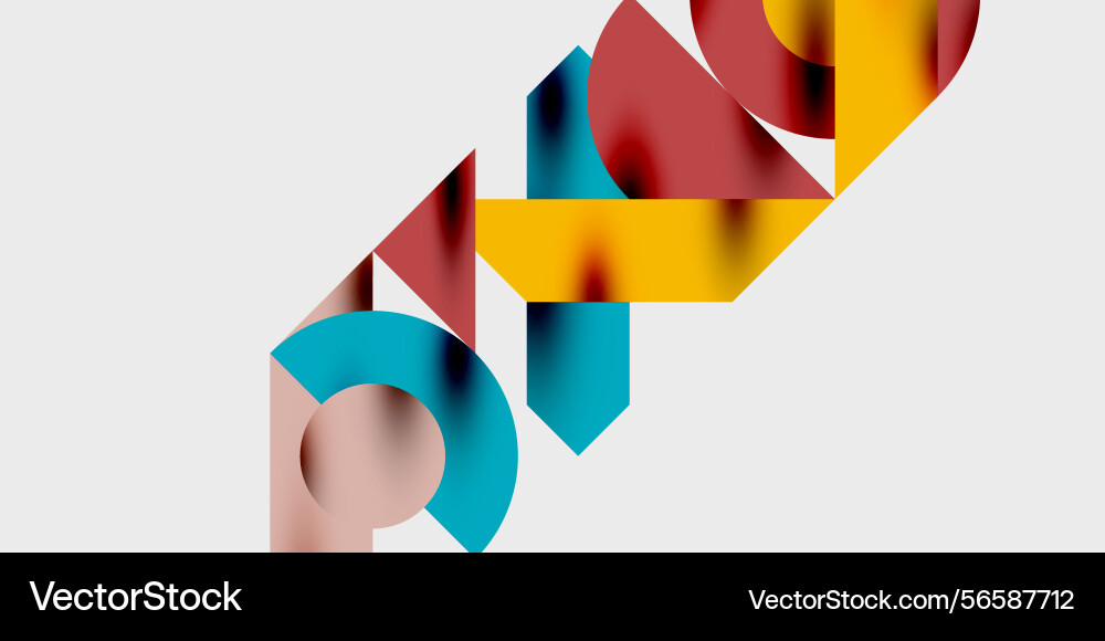 Abstract geometric shapes overlap creating vector image