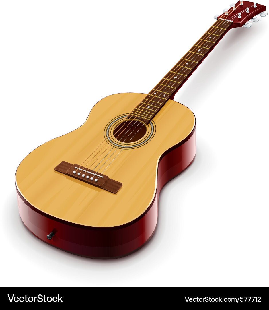 Acoustic classic guitar Royalty Free Vector Image
