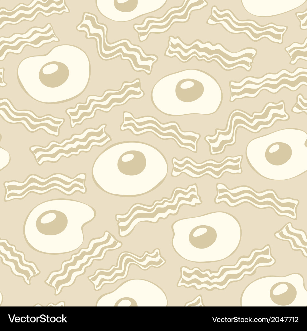 Breakfast with bacon and eggs seamless pattern Vector Image