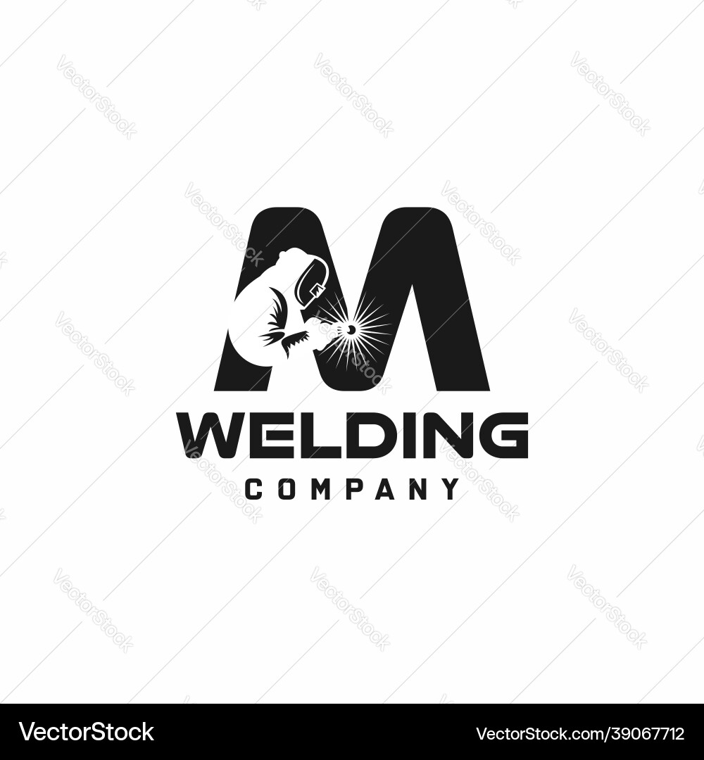 Buchstaben m Schweißen Logo Schweißen Silhouette arbeiten Buchstaben m Schweißen Logo Schweißen Silhouette arbeiten vektorbild