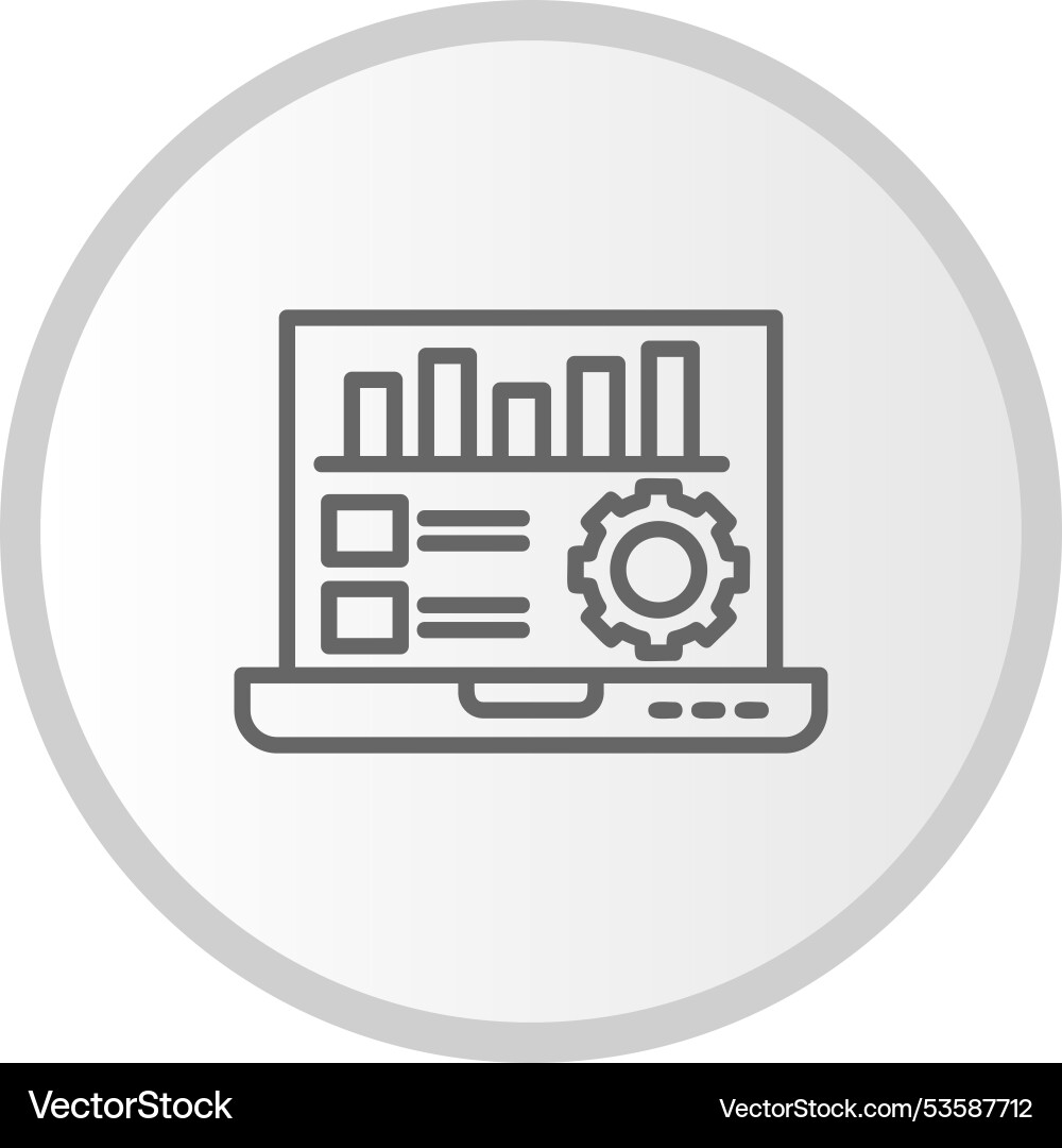 Data driven line circle grey icon Vector Image