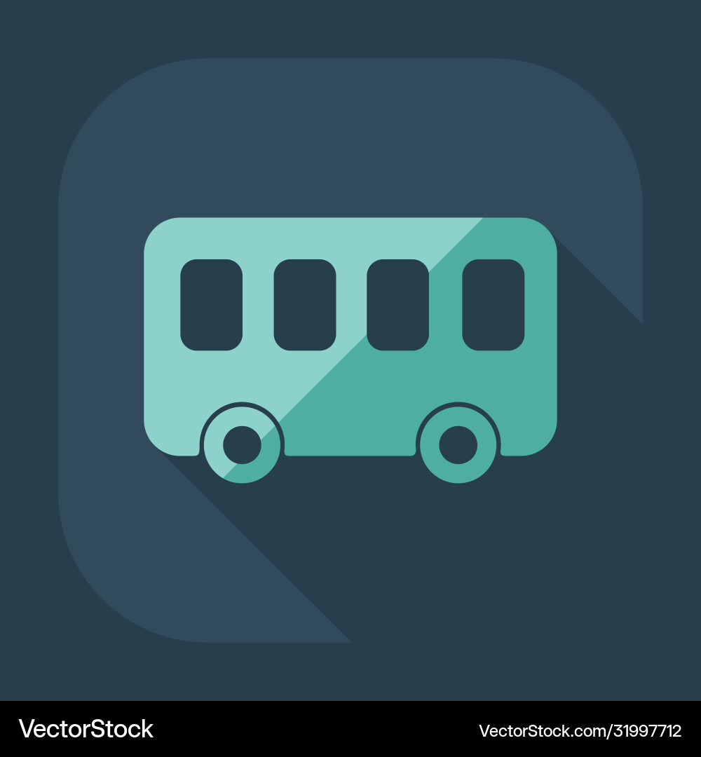 Flat modern design with shadow icon bus Flat modern design with shadow icon bus vector image