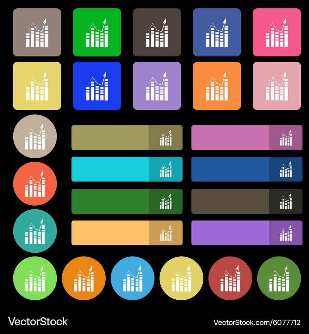 Graph icon sign set from twenty seven multicolored Vector Image