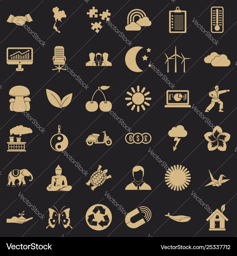 Harmony icons set simple style Harmony icons set simple style vector image