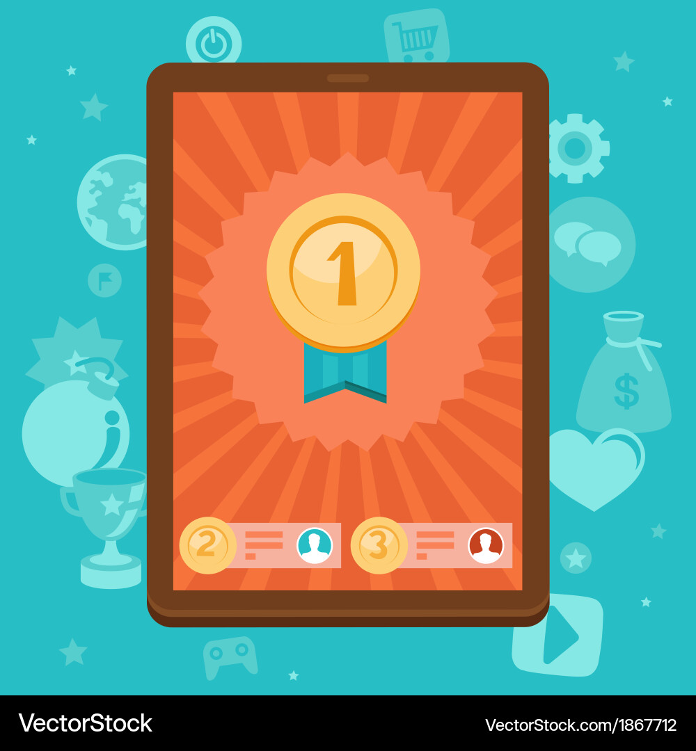 Mobile Game App Interface Vector Image