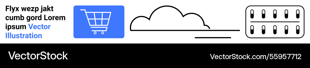 Online shopping concept with cloud data and secure Online shopping concept with cloud data and secure Vector Image