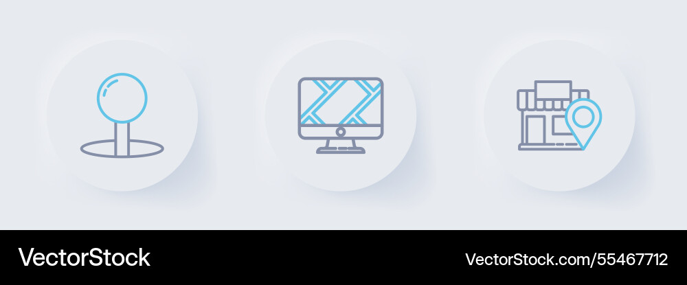 Set line location with store monitor vector image
