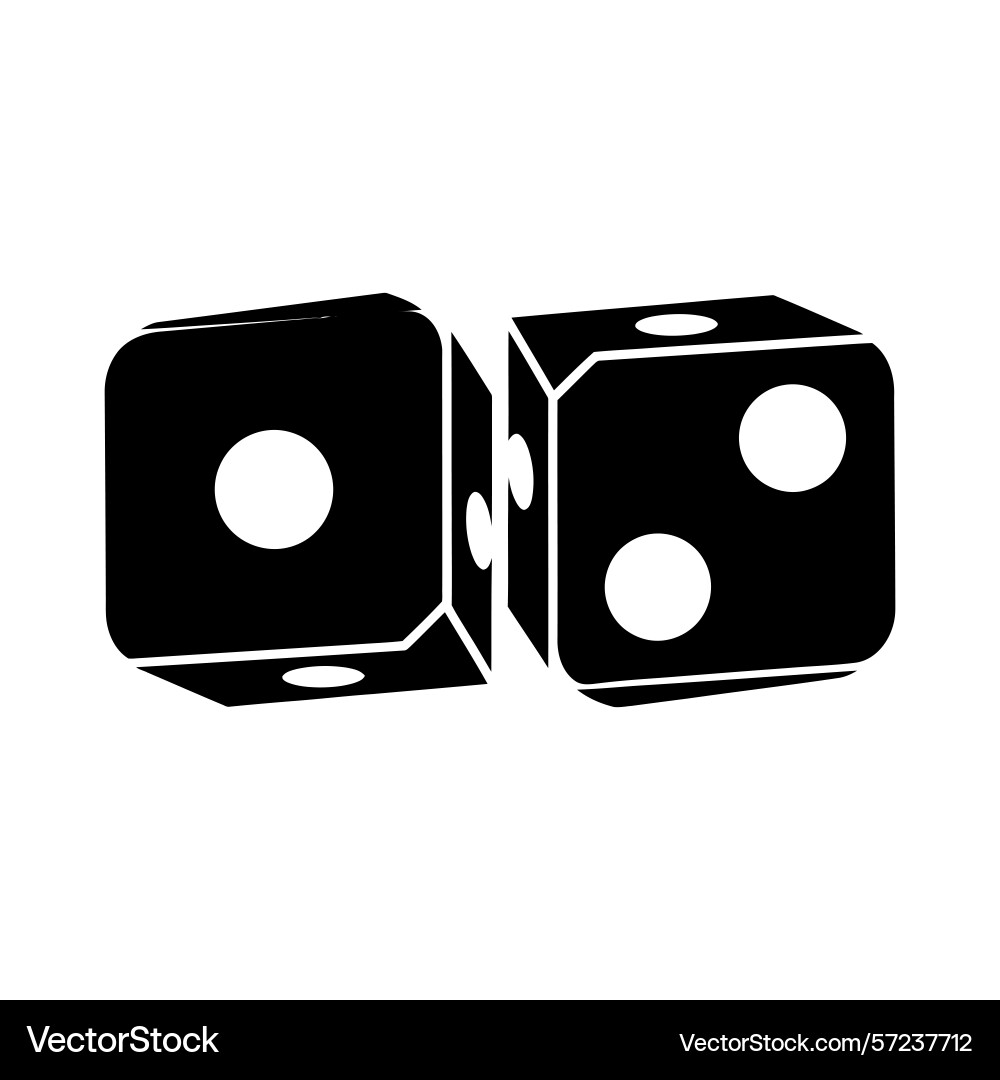 Simple solid dice icon in a modern style vector image
