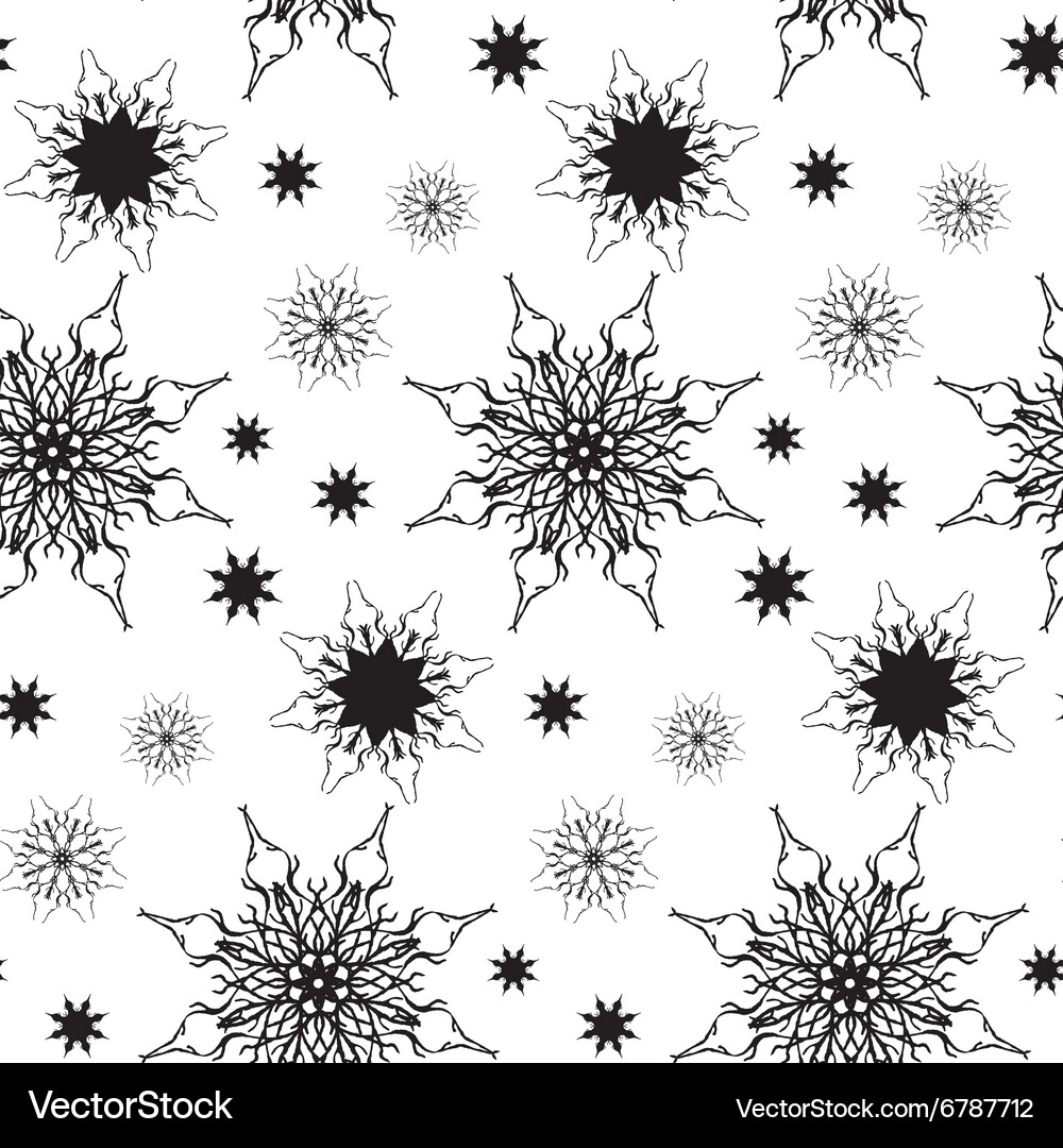 Snowflake seamless pattern Vector Image