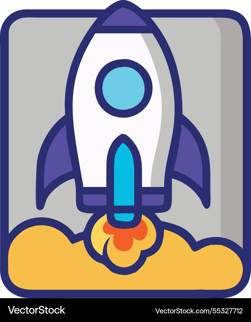 Spaceship launch window view icon Vector Image