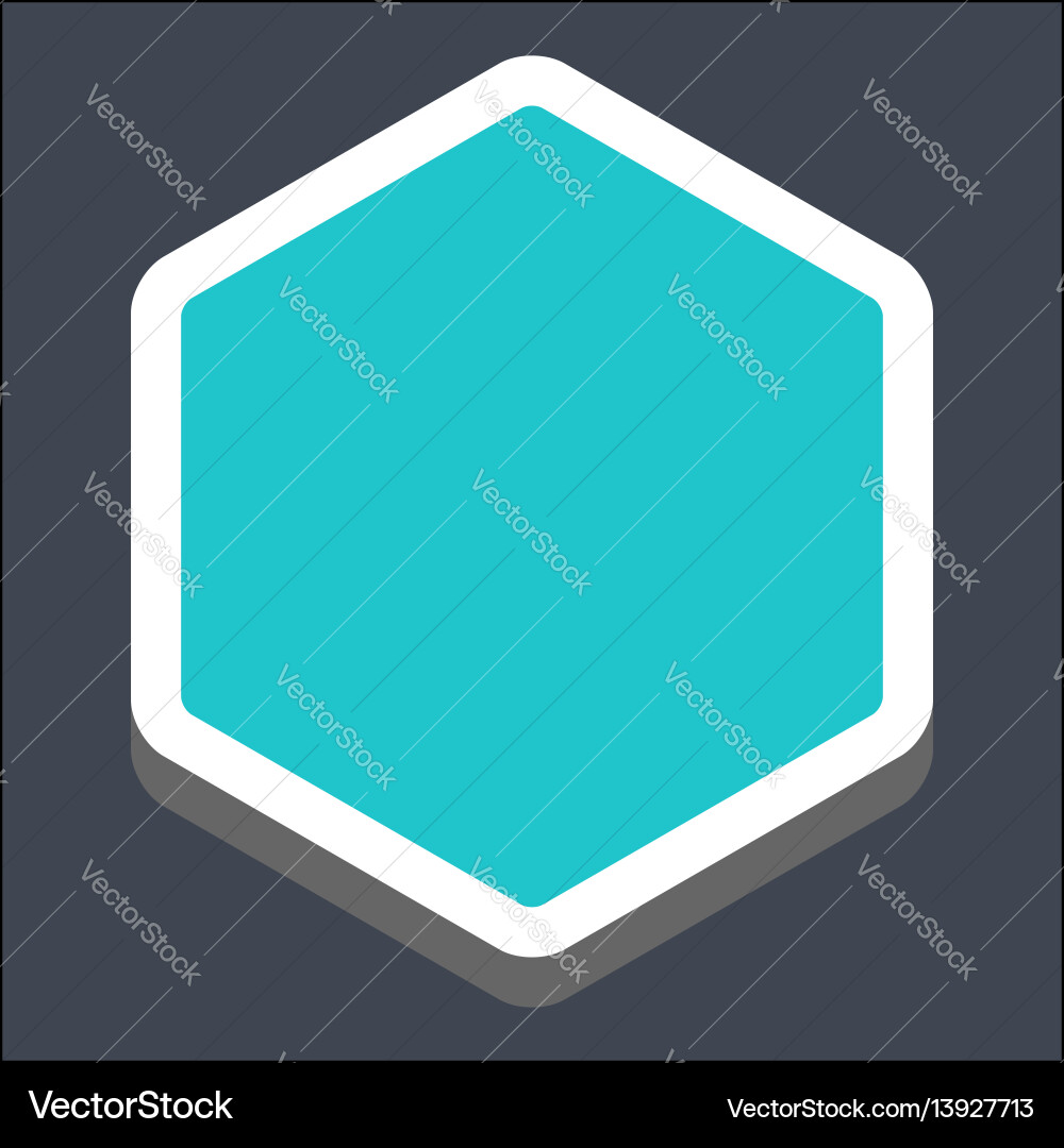 3d flat blank hexagon web button 3d flat blank hexagon web button vector image