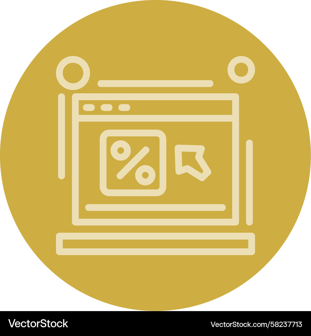 Click Through Rate Line Icon - Multi Color Vector Image