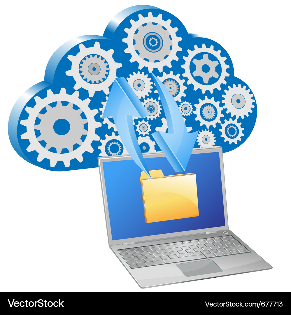 Cloud Synchronization Data Transfer Vector Image